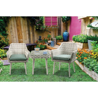 Thumbnail for Tashay - Patio Bistro Set - Green Fabric & Beige Wicker - Tony's Home Furnishings