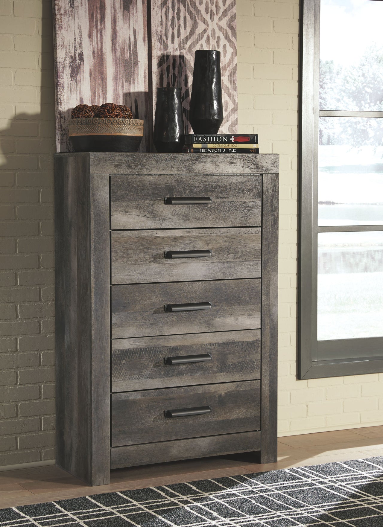Wynnlow - Gray - Five Drawer Chest - Tony's Home Furnishings
