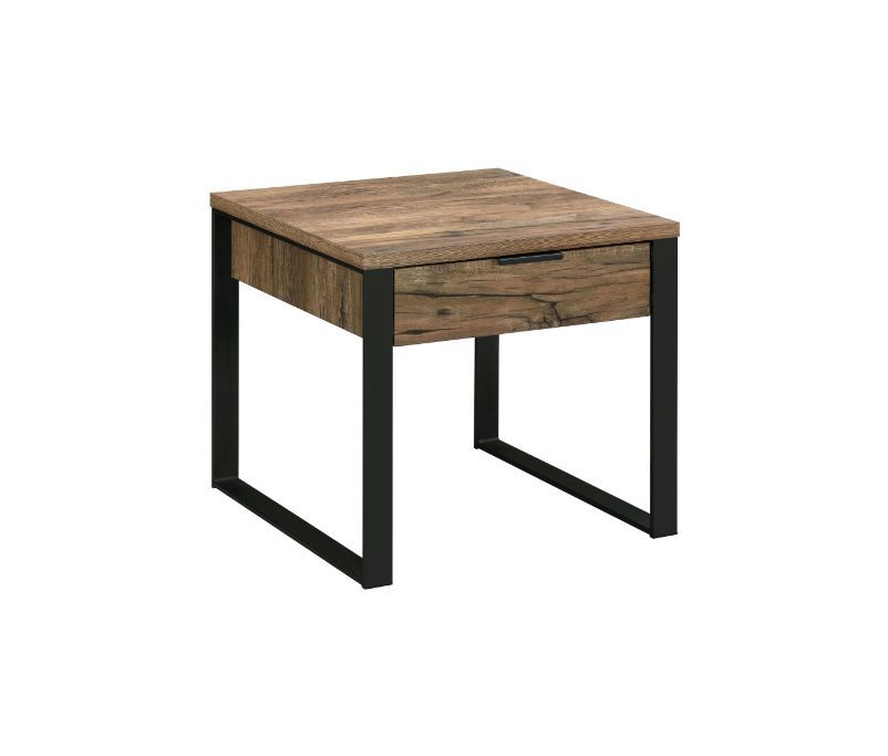 Aflo - End Table - Weathered Oak & Black Finish - Tony's Home Furnishings
