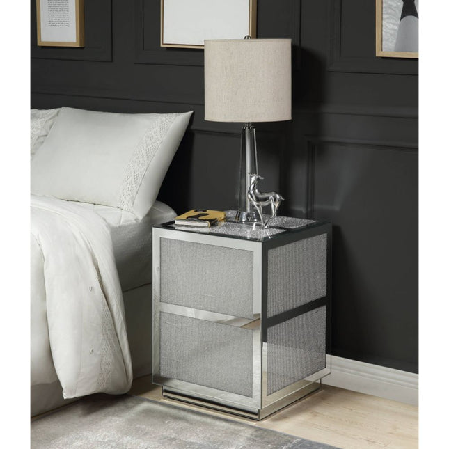 Lavina - End Table - Mirrored & Faux Diamonds - Tony's Home Furnishings