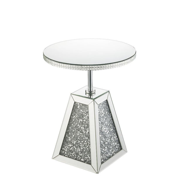 Noralie - Accent Table - Mirrored & Faux Diamonds - 20" - Tony's Home Furnishings