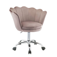 Thumbnail for Micco - Office Chair - Rose Quartz Velvet & Chrome - Tony's Home Furnishings