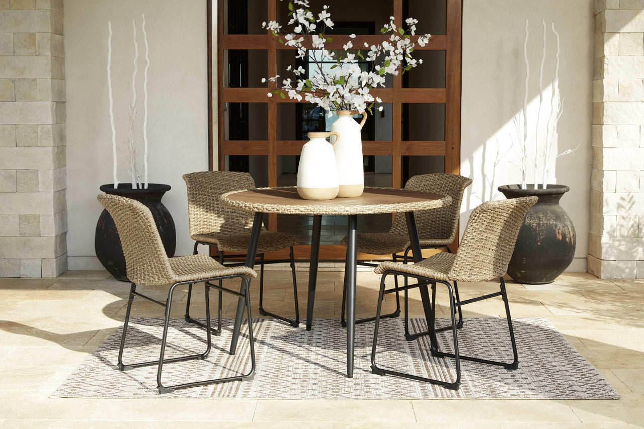 Amaris - Brown / Black - 5 Pc. - Dining Set Tony's Home Furnishings Furniture. Beds. Dressers. Sofas.