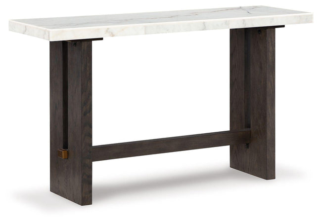 Burkhaus - White / Dark Brown - Sofa Table Signature Design by Ashley® 