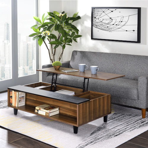 Avala - Coffee Table - Walnut & Black - Tony's Home Furnishings