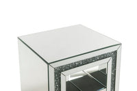 Noralie - End Table With 2 Tier Shelf - Mirrored & Faux Diamonds - 24