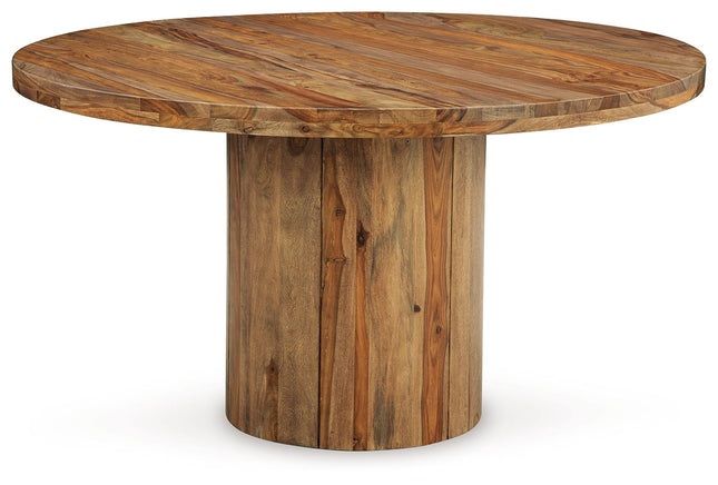 Dressonni - Brown - Round Dining Room Table - Tony's Home Furnishings