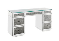 Thumbnail for Noralie - Office Desk - Clear Glass, Mirrored & Faux Diamonds - Tony's Home Furnishings