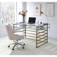 Thumbnail for Shona - Desk - Antique Gold & Clear Glass - Tony's Home Furnishings