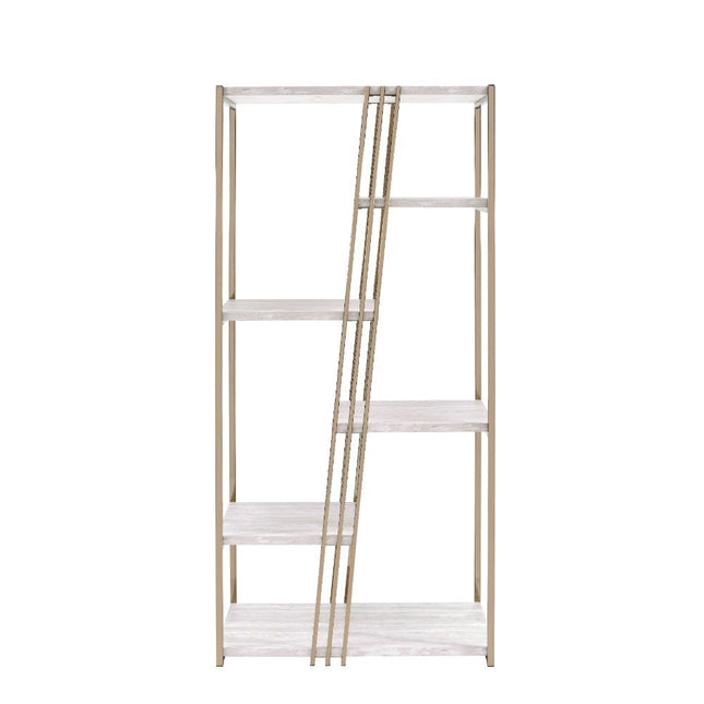 Tanan - Bookshelf - White & Champagne - Tony's Home Furnishings