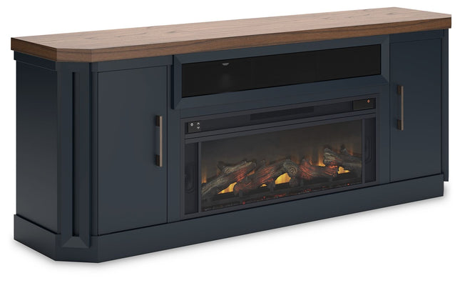 Landocken - Two-tone - 83" TV Stand With Electric Fireplace Signature Design by Ashley® 