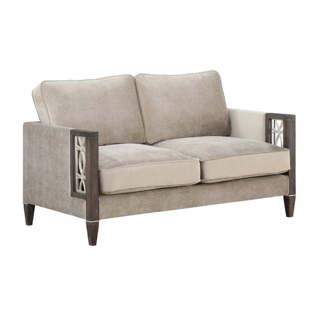 Peregrine - Loveseat - Velvet & Walnut - Tony's Home Furnishings