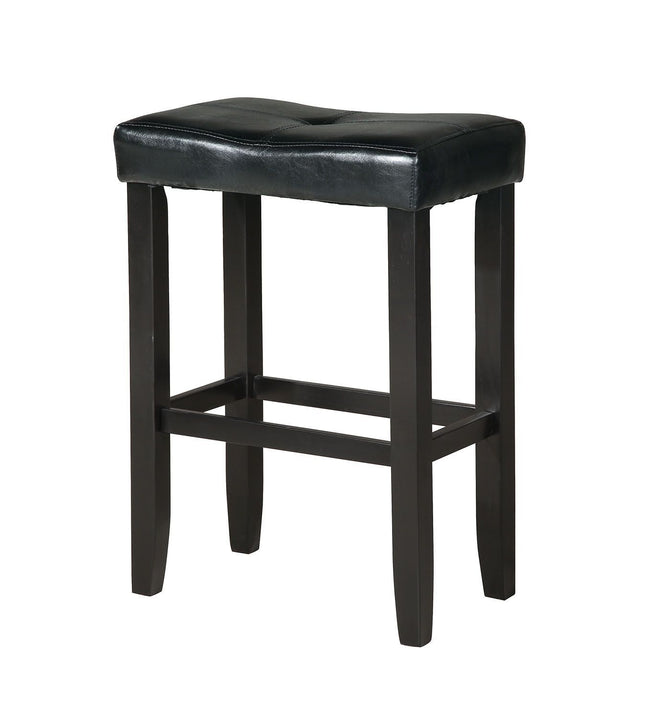 Micha - Stool (Set of 2) - Black PU & Black - Tony's Home Furnishings