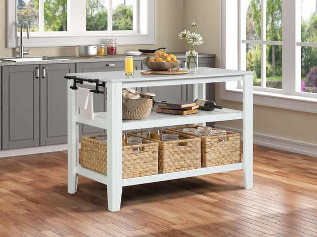 Sezye - Kitchen Island - White Finish - Tony's Home Furnishings