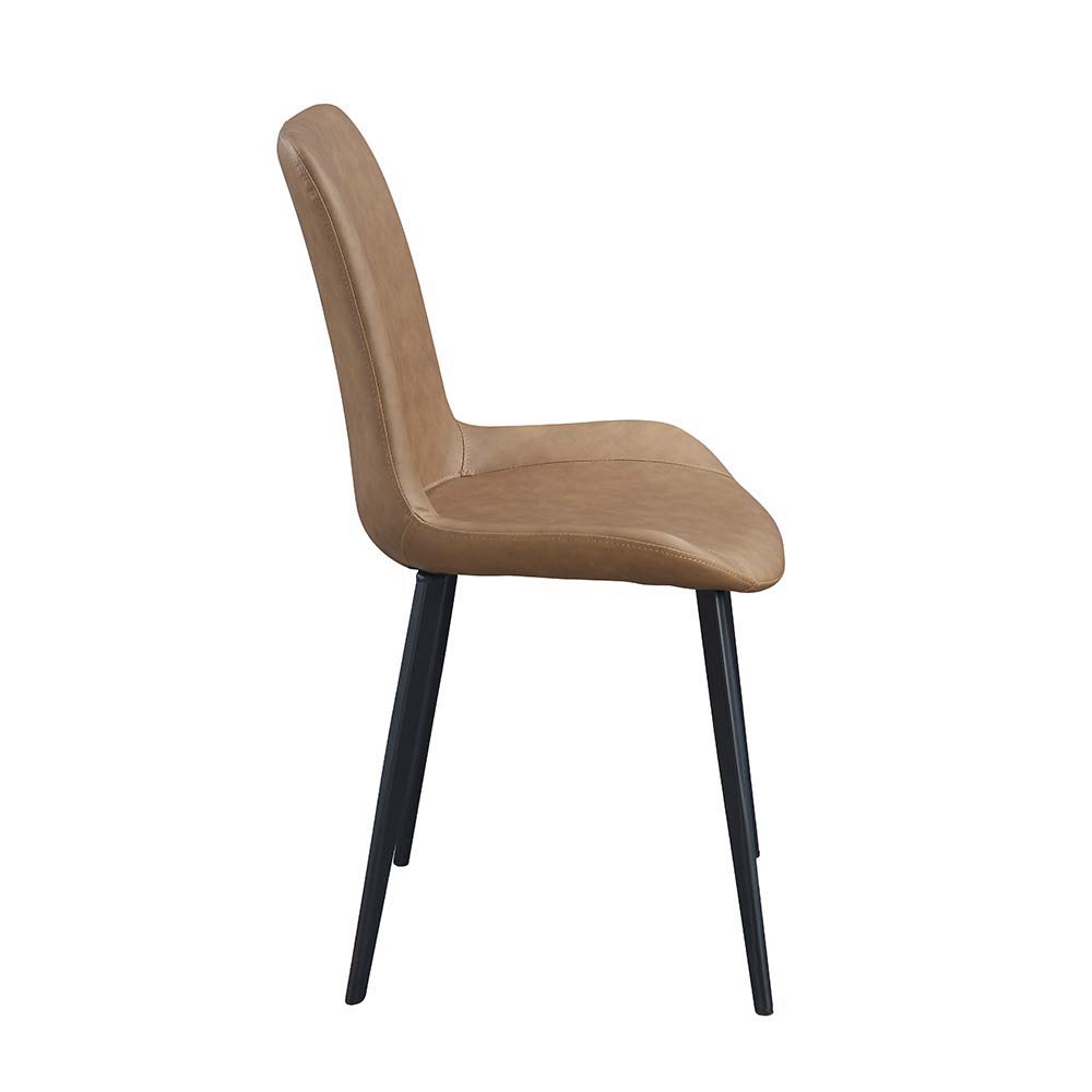 Abiram - Side Chair (Set of 2) - Brown PU - Tony's Home Furnishings