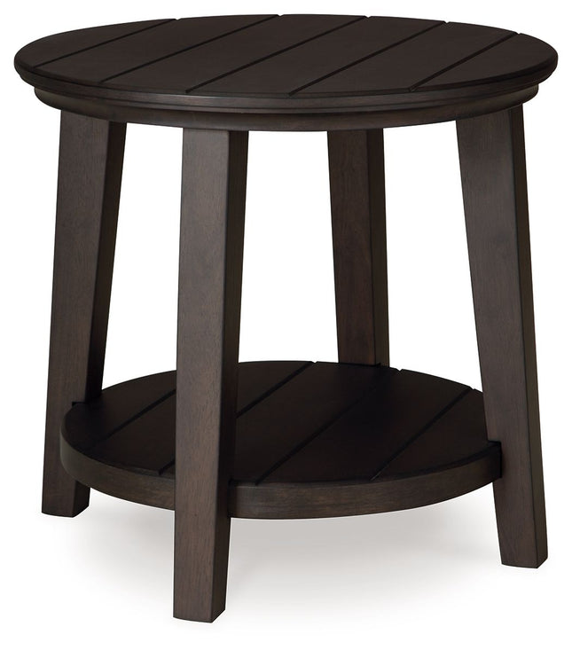 Celamar - Dark Brown - Round End Table Signature Design by Ashley® 