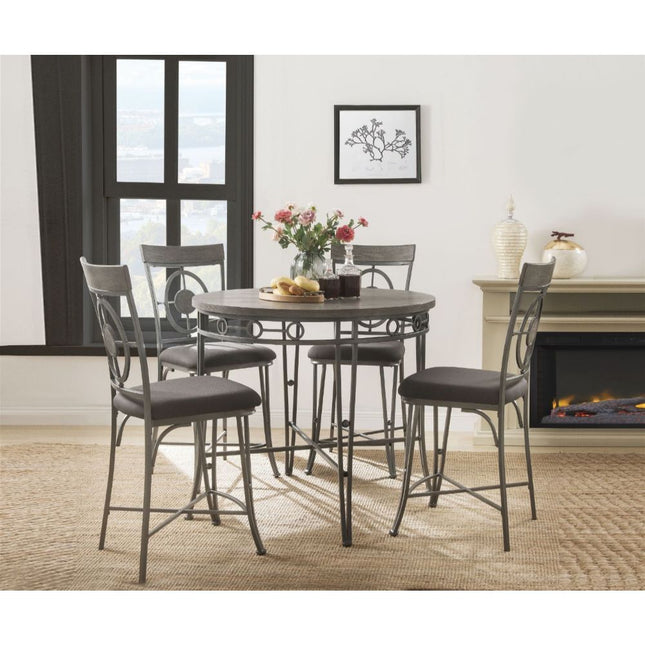 Landis - Counter Height Table - Oak & Gunmetal - Tony's Home Furnishings