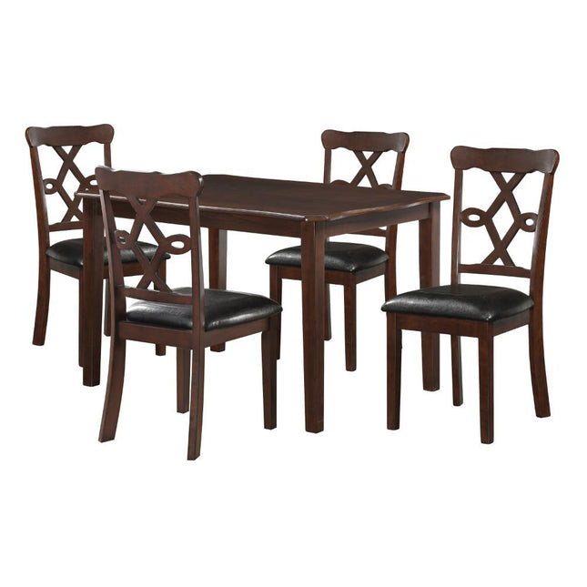 Ingeborg - Dining Table - Black PU & Espresso - Tony's Home Furnishings