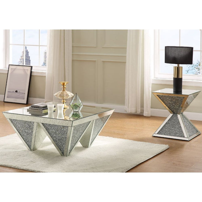 Noralie - Coffee Table - Mirrored & Faux Diamonds - 19" - Tony's Home Furnishings