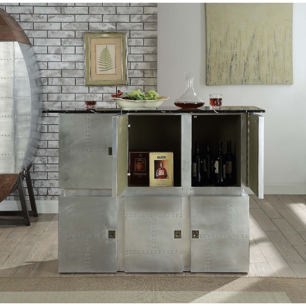Brancaster - Bar Table - Marble & Aluminum - Tony's Home Furnishings