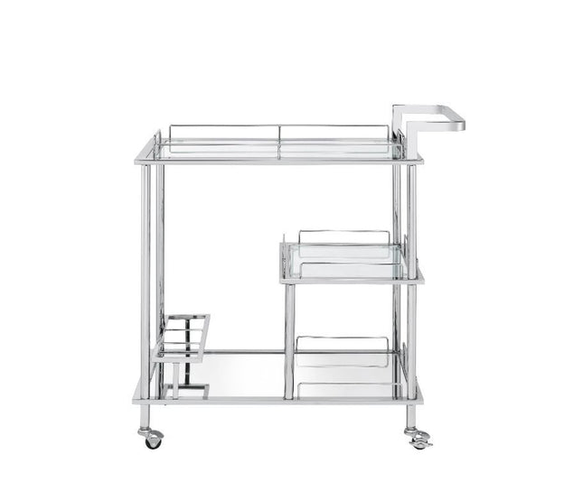 Splinter - Serving Cart - Clear Glass & Chrome Finish - Tony's Home Furnishings