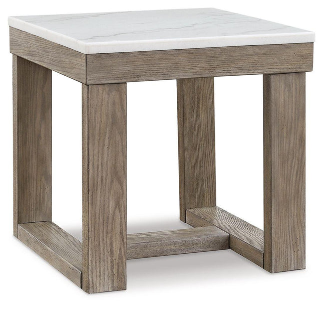 Loyaska - Brown/ivory - Square End Table Signature Design by Ashley® 