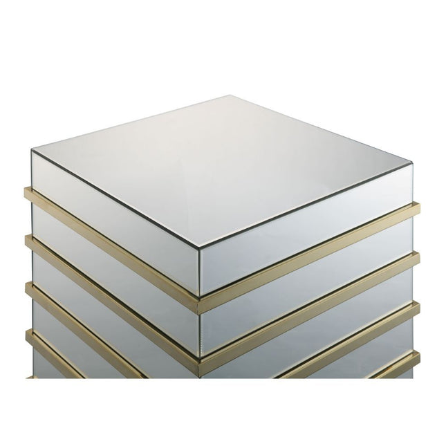 Osma - End Table - Mirrored & Gold - Tony's Home Furnishings