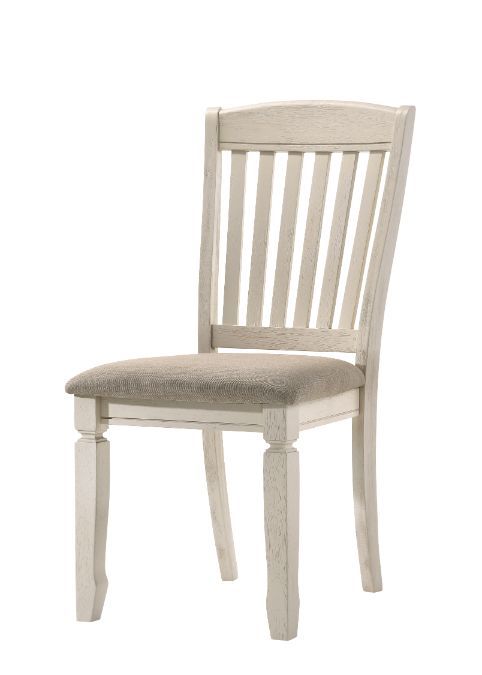 Fedele - Side Chair (Set of 2) - Tan Fabric & Cream Finish - Tony's Home Furnishings