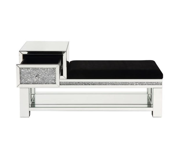 Noralie - Bench - Mirrored & Faux Diamonds - 24" - Tony's Home Furnishings