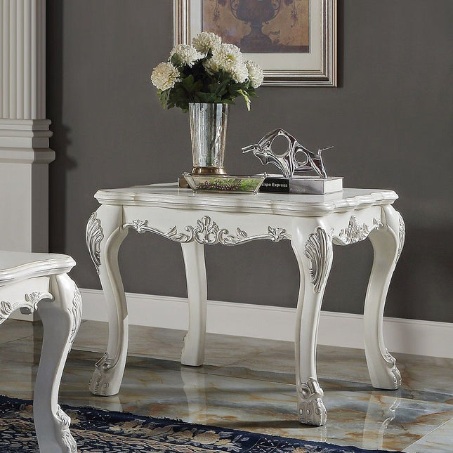 Dresden End Table - Bone White Finish - Tony's Home Furnishings