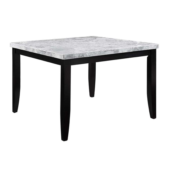 Hussein - Counter Height Table With Marble Top - Marble & Black Finish - Tony's Home Furnishings