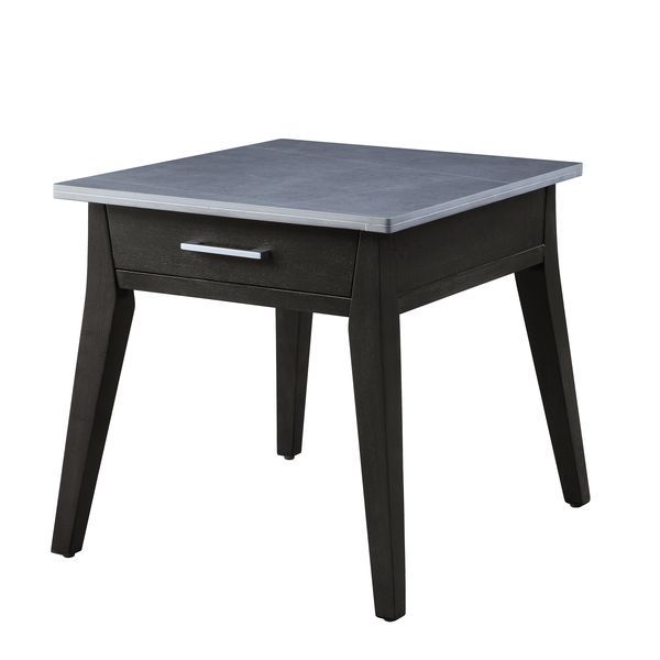 Zemocryss - End Table - Marble & Dark Brown Finish - Tony's Home Furnishings