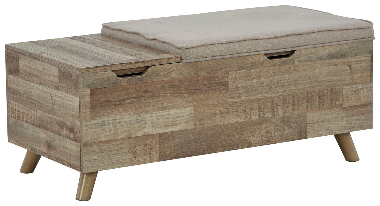 Gerdanet - Beige - Storage Bench Tony's Home Furnishings Furniture. Beds. Dressers. Sofas.