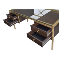 Thumbnail for Yumia - Desk - Gold & Clear Glass - Tony's Home Furnishings