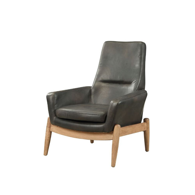 Dolphin - Accent Chair - Black Top Grain Leather - Tony's Home Furnishings