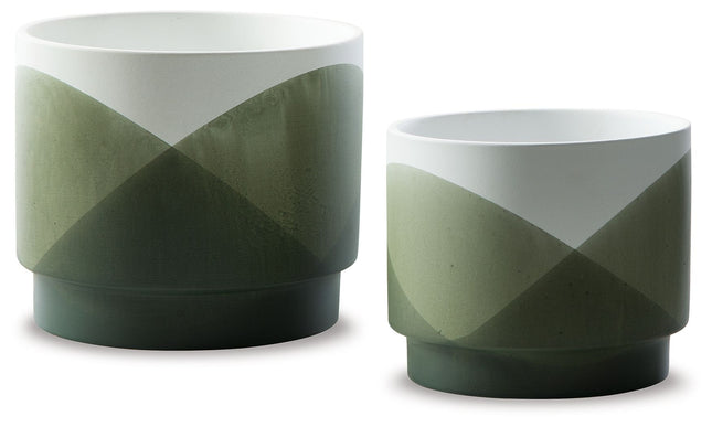 Ardenridge - Green / White - Planter Set (Set of 2) Signature Design by Ashley® 