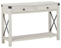 Thumbnail for Bayflynn - Whitewash - Console Sofa Table With 2 Drawers Tony's Home Furnishings Furniture. Beds. Dressers. Sofas.