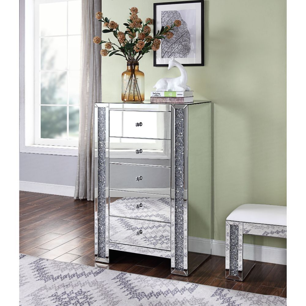 Noralie - Chest - Mirrored & Faux Diamonds - Tony's Home Furnishings