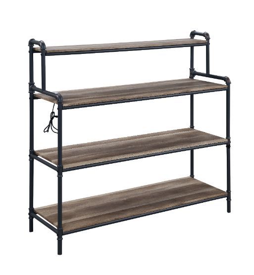 Cordelia - Bookshelf - Led, Antique Oak, Sandy Black & Dark Bronze Hand-Brushed Finish - Tony's Home Furnishings