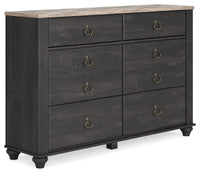 Thumbnail for Nanforth - Two-tone - Six Drawer Dresser Tony's Home Furnishings Furniture. Beds. Dressers. Sofas.