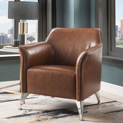 Teague - Accent Chair - Brown PU - Tony's Home Furnishings