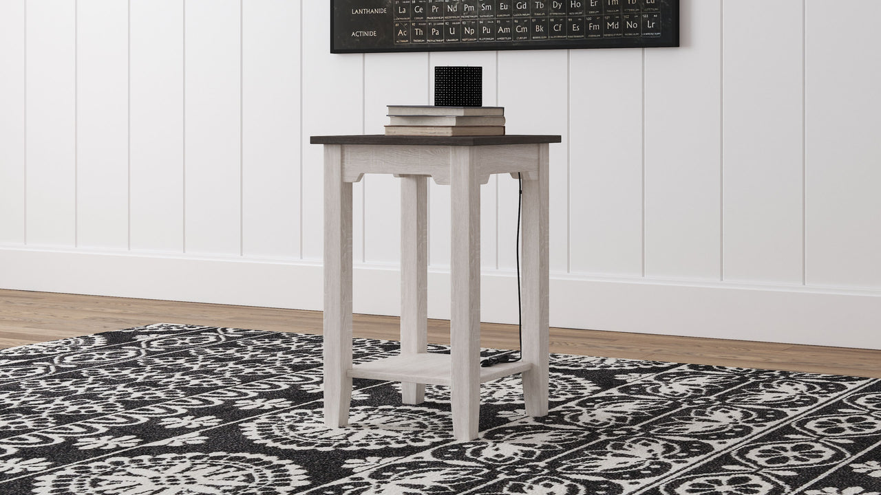 Dorrinson - White / Black / Gray - Chair Side End Table Tony's Home Furnishings Furniture. Beds. Dressers. Sofas.