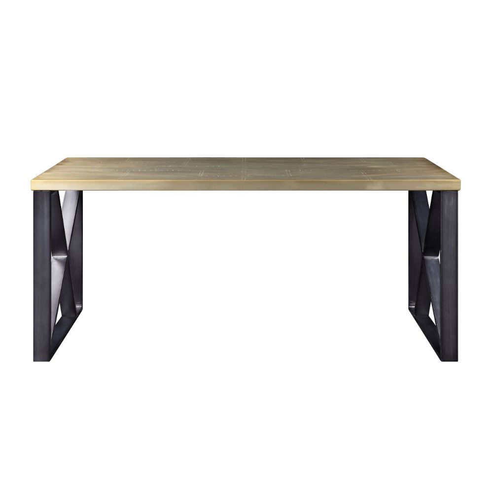 Jennavieve - Desk - Gold Aluminum - Tony's Home Furnishings