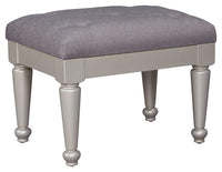Thumbnail for Coralayne - Silver - Upholstered Stool Tony's Home Furnishings Furniture. Beds. Dressers. Sofas.