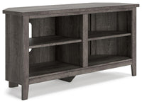 Thumbnail for Arlenbry - Gray - Small Corner TV Stand Tony's Home Furnishings Furniture. Beds. Dressers. Sofas.