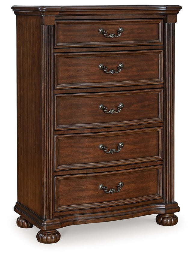 Lavinton - Brown - Five Drawer Chest - Tony's Home Furnishings