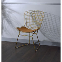 Thumbnail for Achellia - Side Chair (Set of 2) - Whiskey PU & Gold - Tony's Home Furnishings