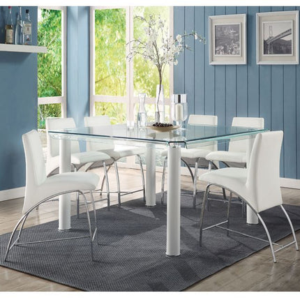 Gordie - Counter Height Chair (Set of 2) - White PU & Chrome - 36" - Tony's Home Furnishings
