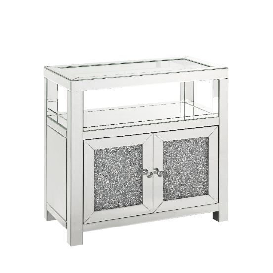 Noralie - Cabinet - Clear Glass, Mirroed & Faux Diamonds - Tony's Home Furnishings