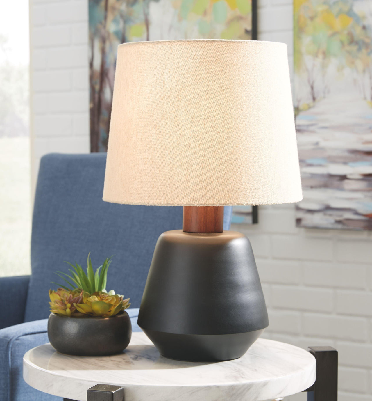 Ancel - Black / Brown - Metal Table Lamp Tony's Home Furnishings Furniture. Beds. Dressers. Sofas.